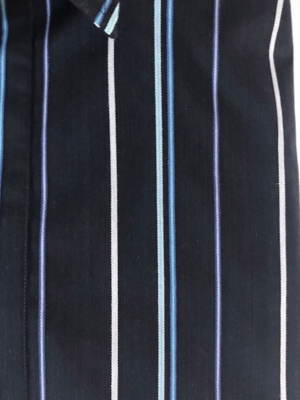 NWOT Report Collection Black with Blue Stripes Button Down Shirt L - Picture 5 of 5